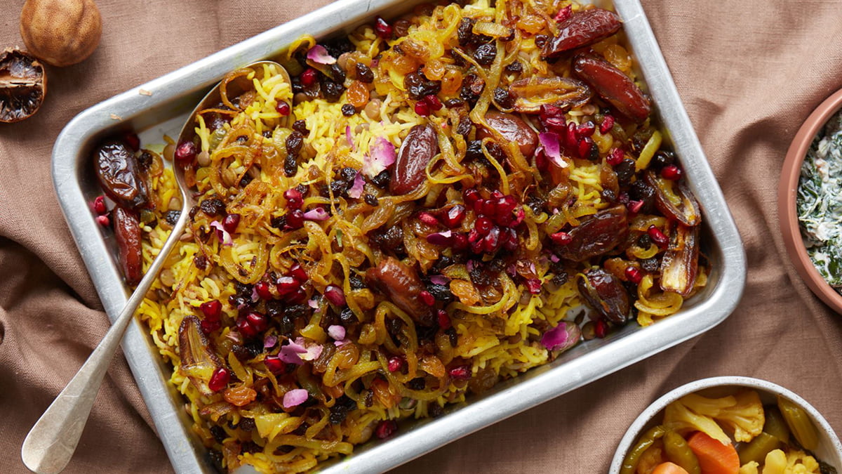 طرز-تهیه-عدس-پلوکشمش