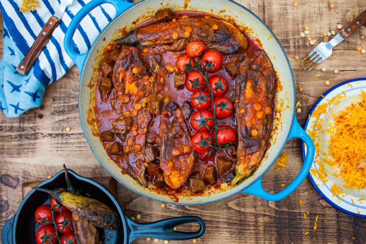خورشت بادمجان باگوشت